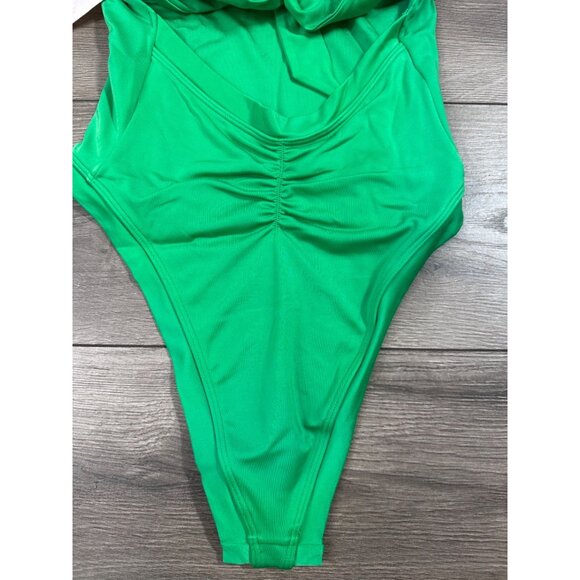 We Are HAH Swimsuit Bodysuit Free People Pull It Thru Bodycon Green Small NWT - Picture 7 of 9
